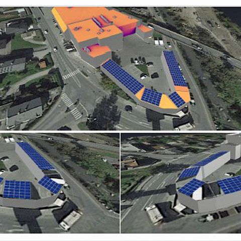 Visualisierung der PV-Anlage über dem Parklatz