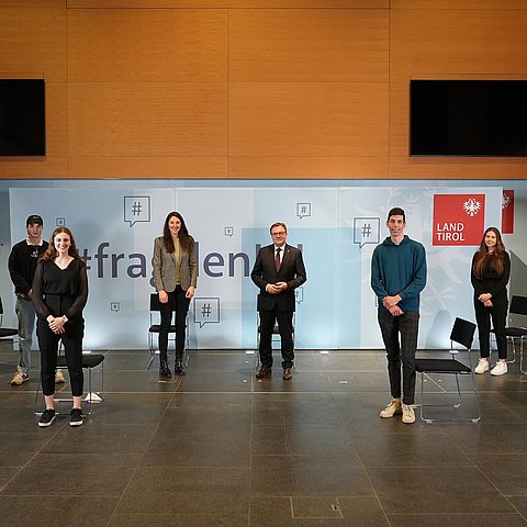 Gruppenfoto mit Abständen