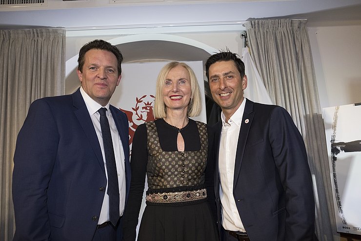 (v.li.) LR René Zumtobel, ÖSV-Präsidentin Roswitha Stadlober und Sport-Direktor ÖSV Mario Stecher. 