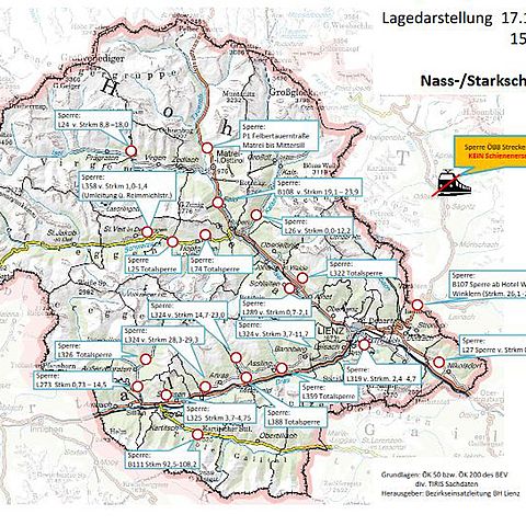 Lagedarstellung: Karte von Osttirol