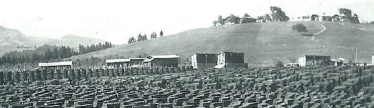 Schwarz-weiß Foto mit zahlreichen Torballen 