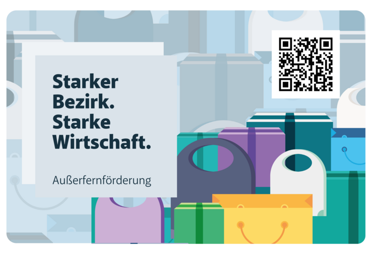 © Land Tirol Vorderseite eines Einkaufsgutscheins, Text: "Starker Bezirk. Starke Wirtschaft. Außerfernförderung."