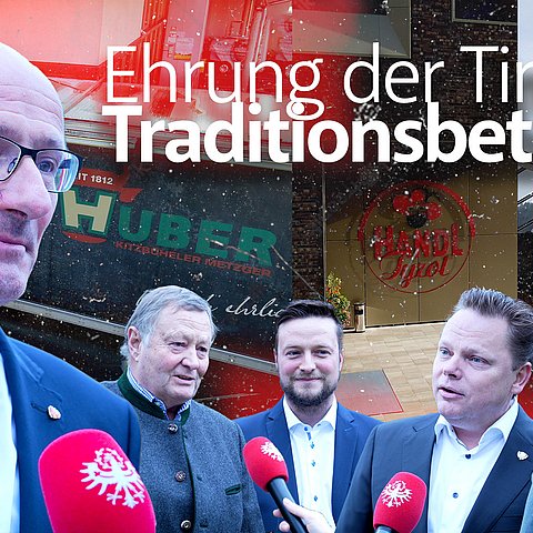 Landesrat Anton Mattle bei der Ehrung der Tiroler Traditionsbetriebe