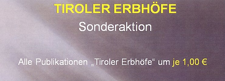 Sonderaktion der Publikation Erbhöfe um je €1,--