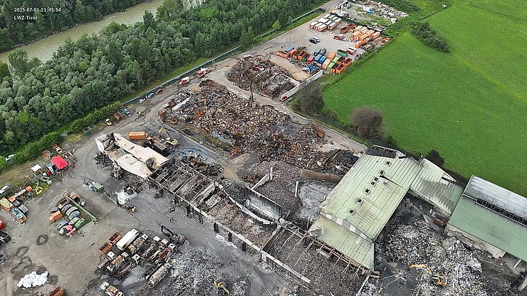 Drohnenaufnahme Brand Nußdorf-Debant
