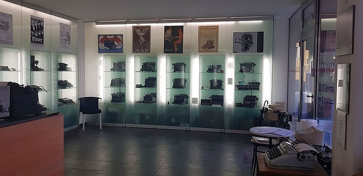 Blick in die Ausstellung im "Schreibmaschinenmuseum" in "Wattens"