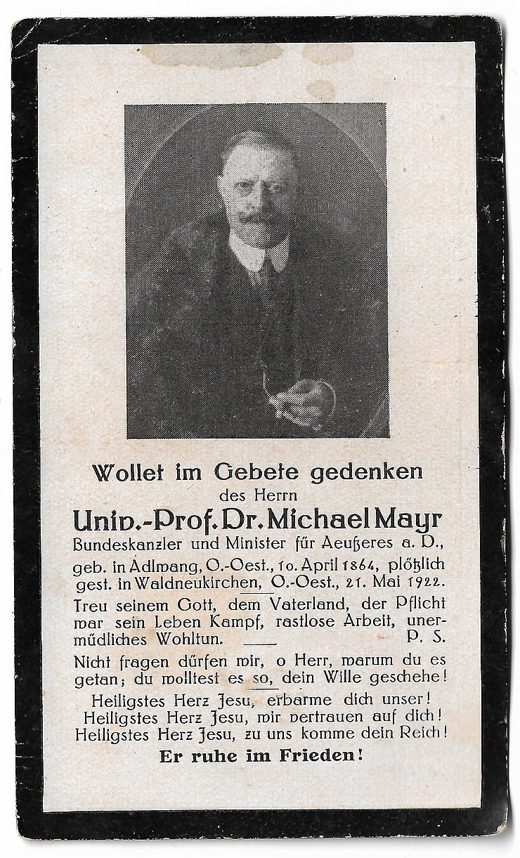 Todesanzeige von Michael Mayr mit Bild