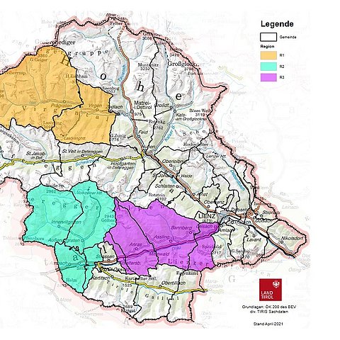 Grafik zu den Regionen, für die ab Sonntag, 11. April, 0 Uhr, eine Ausreisetestpflicht gilt.