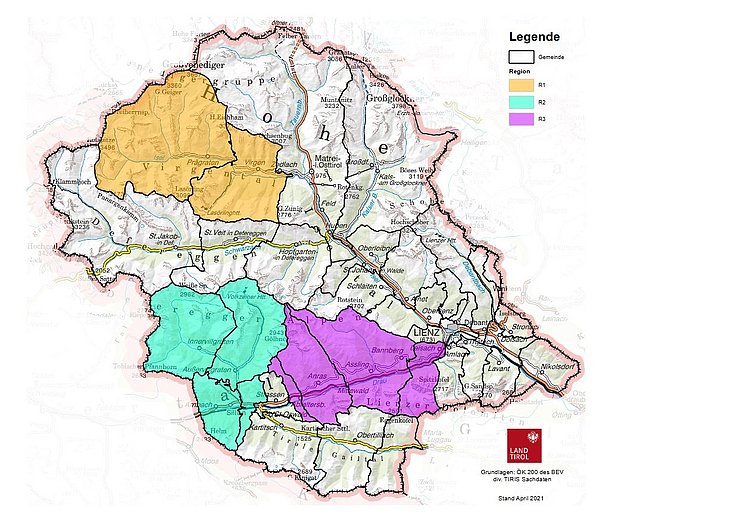 Grafik zu den Regionen, für die ab Sonntag, 11. April, 0 Uhr, eine Ausreisetestpflicht gilt.