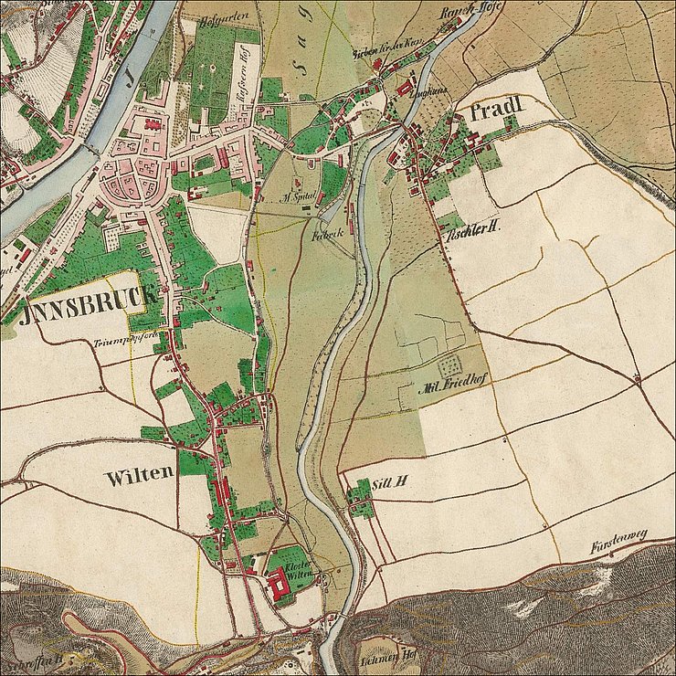 Historische Karte Inntal 1840