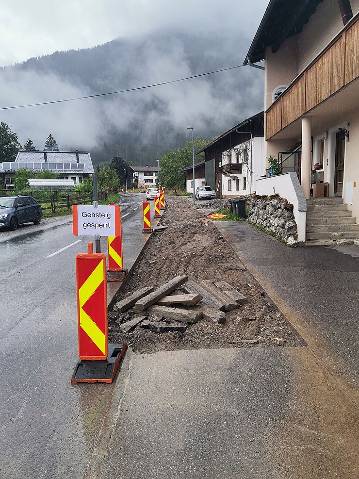 B199 Ortsdurchfahrt Weissenbach Abtragsarbeiten