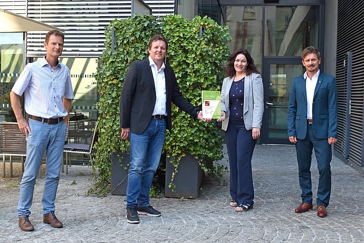 von links Helmut Karrer, ÖBB-Key Account Manager Tirol/Vorarlberg, Rene Zumtobel, ÖBB-Regionalmanager, Landeshauptmann Stellvertreterin Ingrid Felipe und Michael Eller, Obmann der ZPV.