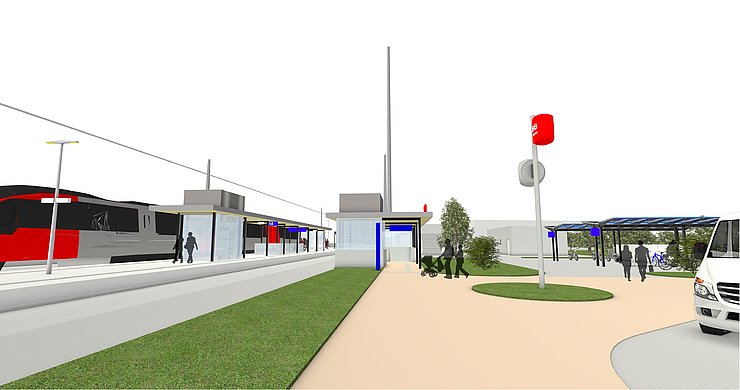 Visualisierung des Bahnhofs Schönwies