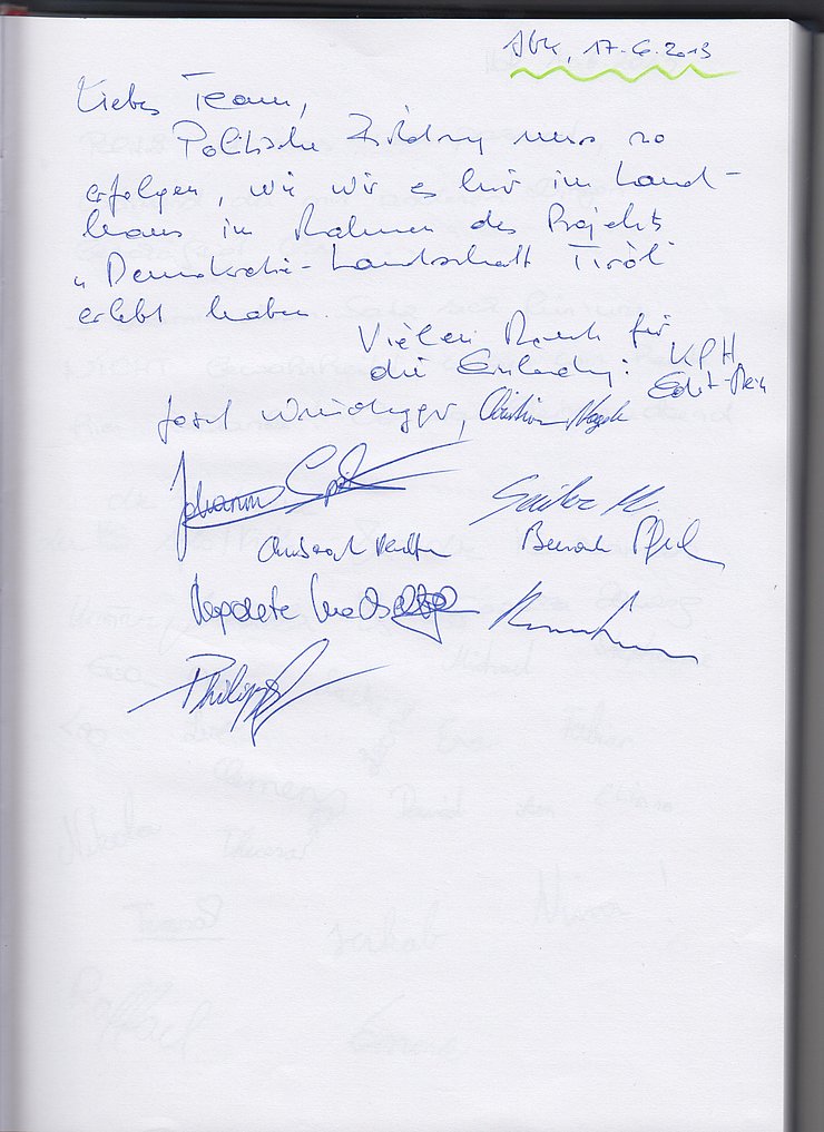 Gästebuch Demokratielandschaft
