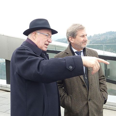 BU: LTP van Staa mit EU-Kommissar Johannes Hahn bei einem Tirol-Besuch