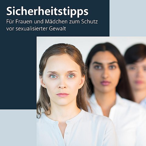 Deckblatt der Broschüre zeigt drei Frauen, die in Kamera blicken