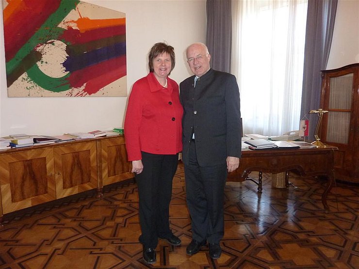 Landtagspräsidentin van Dinther zu Besuch bei Landtagspräsident van Staa