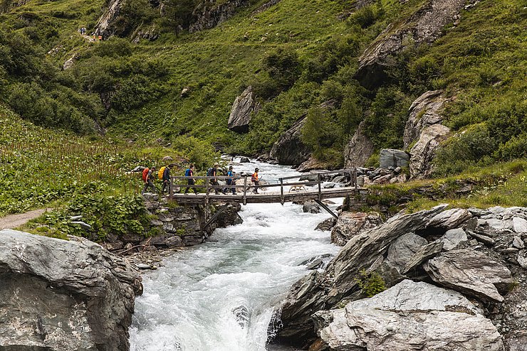 Ansicht eines Abschnitts des Iselstrails in Osttirol.