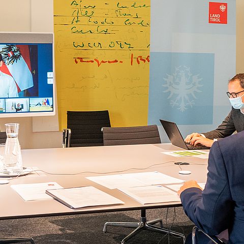 Bei der ersten digitalen Landeshauptleutekonferenz war auch Bundeskanzler Sebastian Kurz zugeschalten.