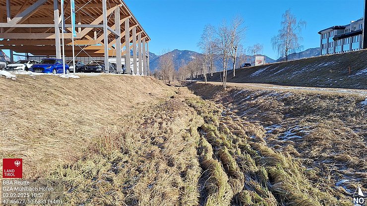 Bachsohle am Mühlbach/Höfen vor Beginn der Arbeiten - Räumungsabschnitt 2