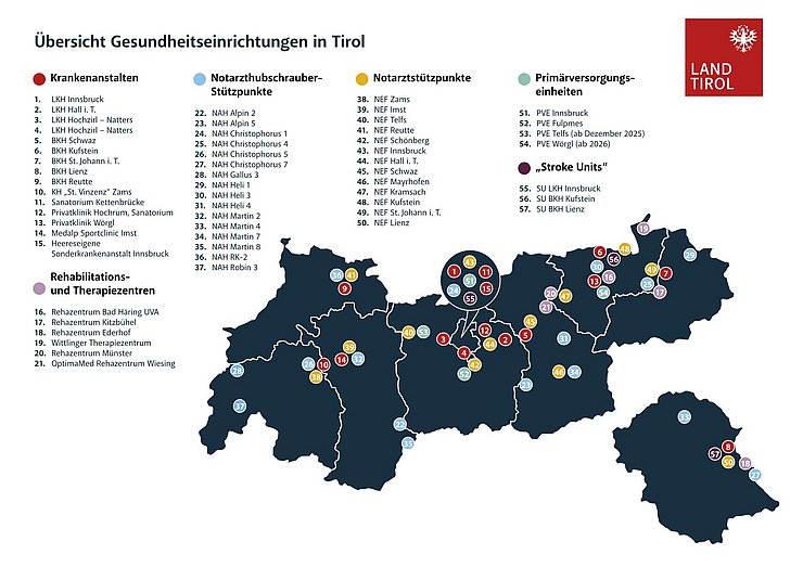 Tirols Gesundheitseinrichtungen im Detail.
