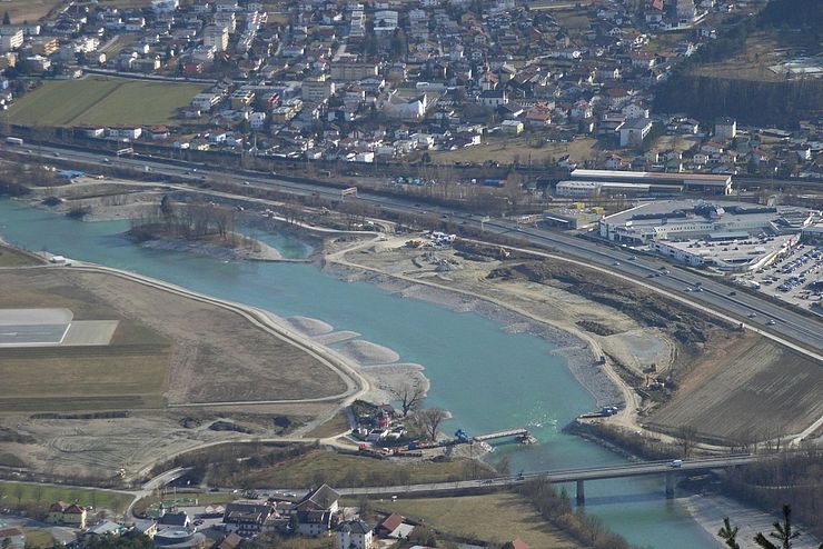 Foto: Baubezirksamt Innsbruck, Wasserwirtschaft, Innverlegung Flughafen Innsbruck