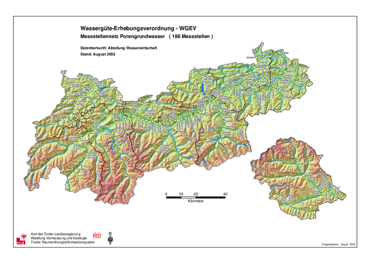 Karte Messstellennetz Porengrundwasser