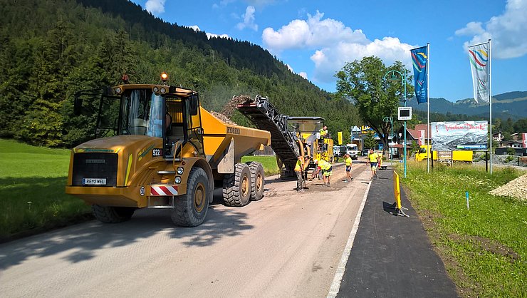 B 199 Ortsdurchfahrt Schattwald -Fräsarbeiten