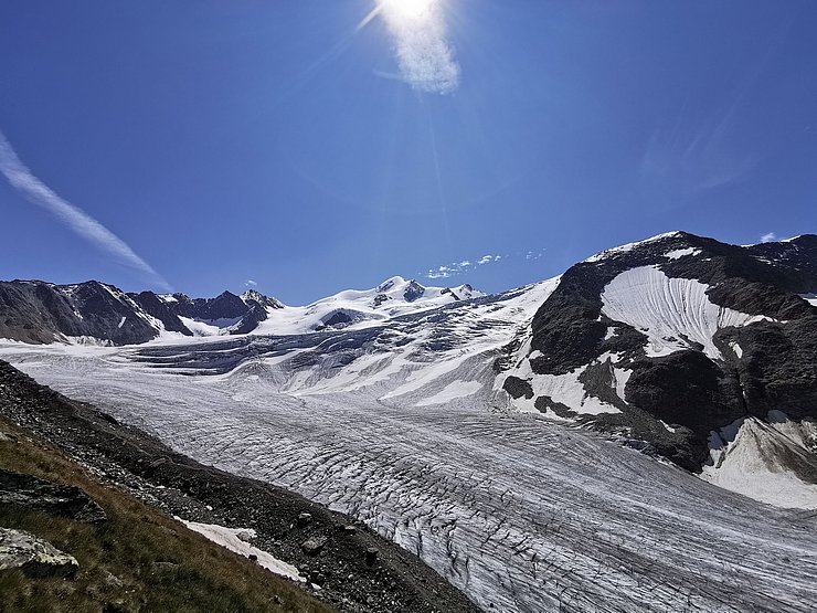© Benedikt Kolp Am Taschachfernergletscher mit Blick in Richtung Wildspitz