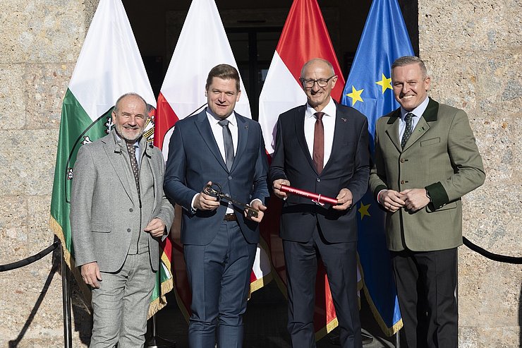 (v.li): Peter Samt, Bundesratspräsident Markus Stotter, LH Anton Mattle, LH Mario Kunasek.