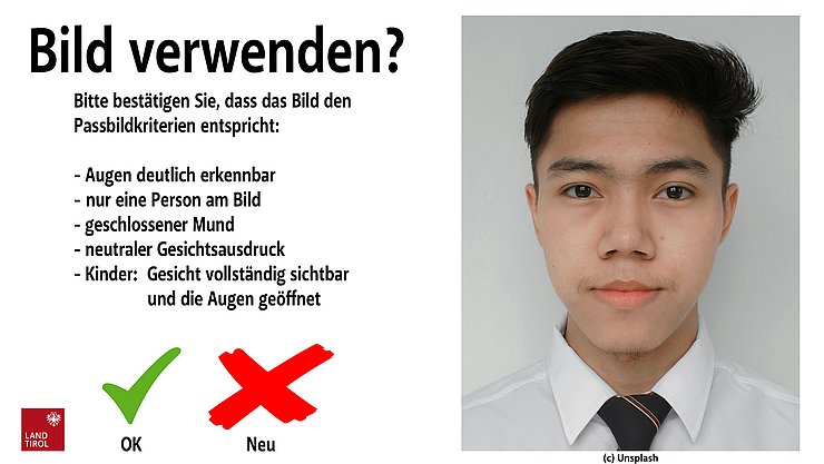 Vorschau-Bild des aufgenommenen Passbildes