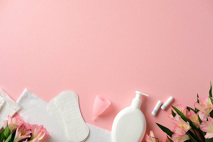 Feminine,Hygiene,Products,On,A,Pink,Background,,Including,Sanitary,Pads,
