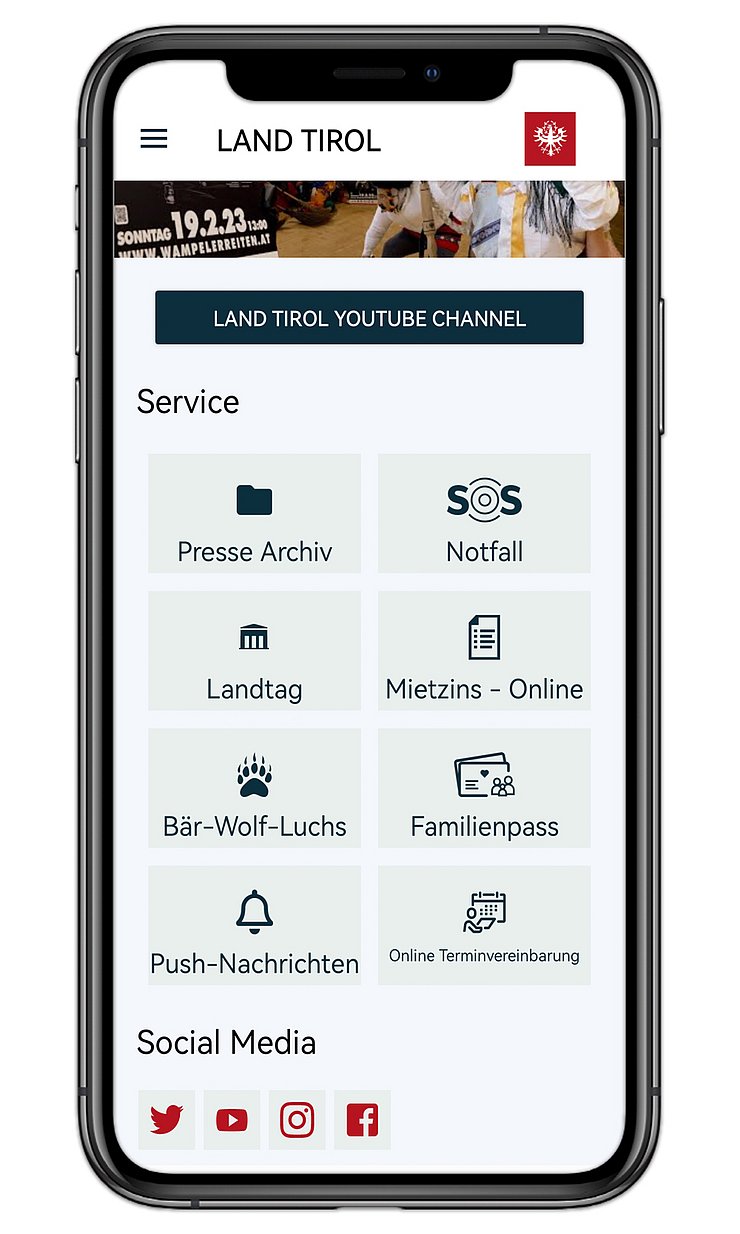 MockUp Land Tirol App
