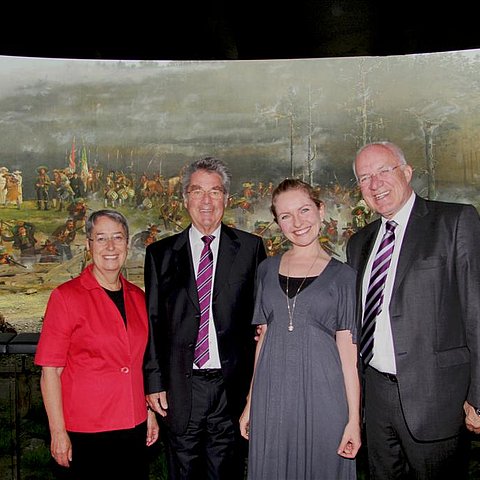 v.l.: Margit Fischer, Bundespräsident Heinz Fischer, Isabella Brandauer, LTP Herwig van Staa