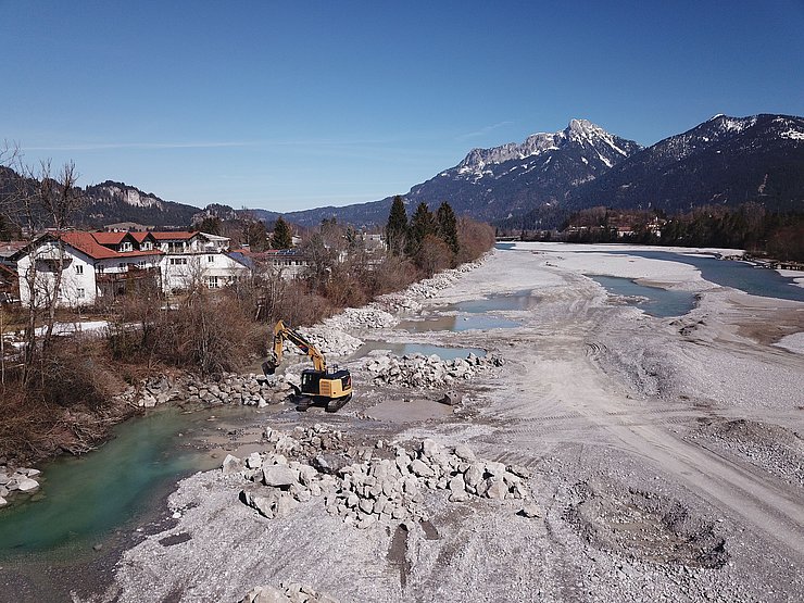 Buhnensanierung am linken Lechufer in der Gemeinde Lechaschau