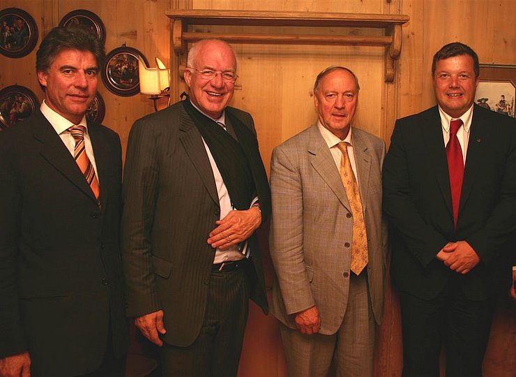 BBT-SE-Vorstand Konrad Bergmeister, Landtagspräsident Herwig van Staa, EUKoordinator Karel van Miert und LR Bernhard Tilg trafen sich gestern zu einem Gespräch in Innsbruck.