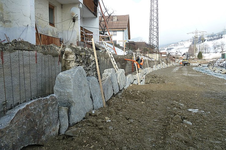 Herstellung Schwergewichtsmauer