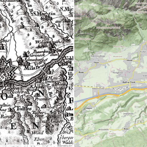 Zwei Landkarten sind nebeneinander zu sehen.