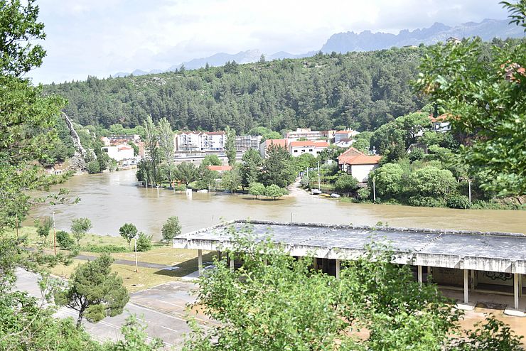 Bild von der Hochwassersituation in der Region Zadar