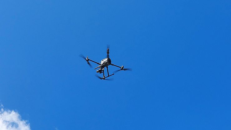 Drohne im Einsatzgebiet