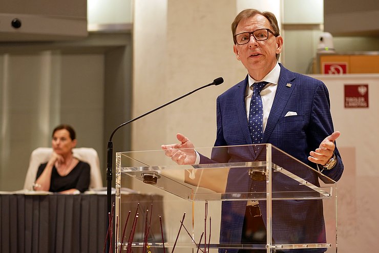 Bundesratspräsident Christian Buchmann präsentierte in seiner Rede die Themenschwerpunkte seiner Präsidentschaft.