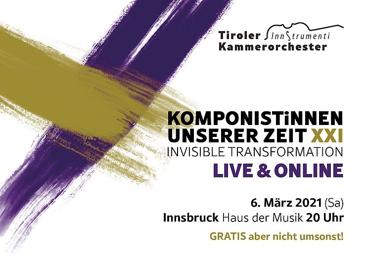 Postkarte Tiroler Kammerorchester Konzert 6. März 2021