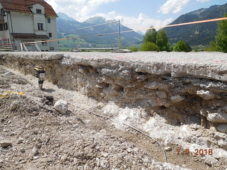Bauabschnitt 1: Sanierung Stützmauer EEG Arial