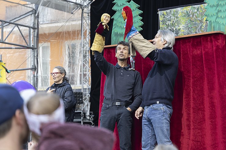 Auch der Kasperl schaute am Landhausplatz vorbei.