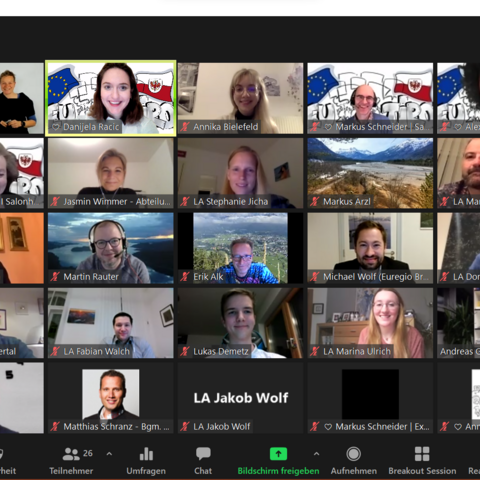Bildschirmfoto mit den TeilnehmerInnen