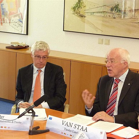 Präsident des Trentiner Landtages Giovanni Kessler, LTP Herwig van Staa