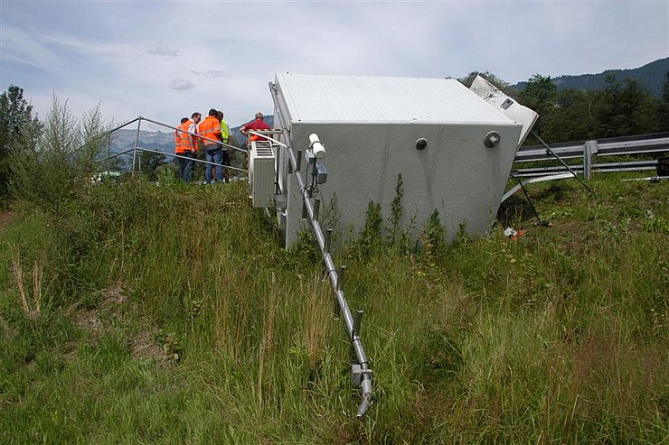 Lage des Containers nach dem Unfall