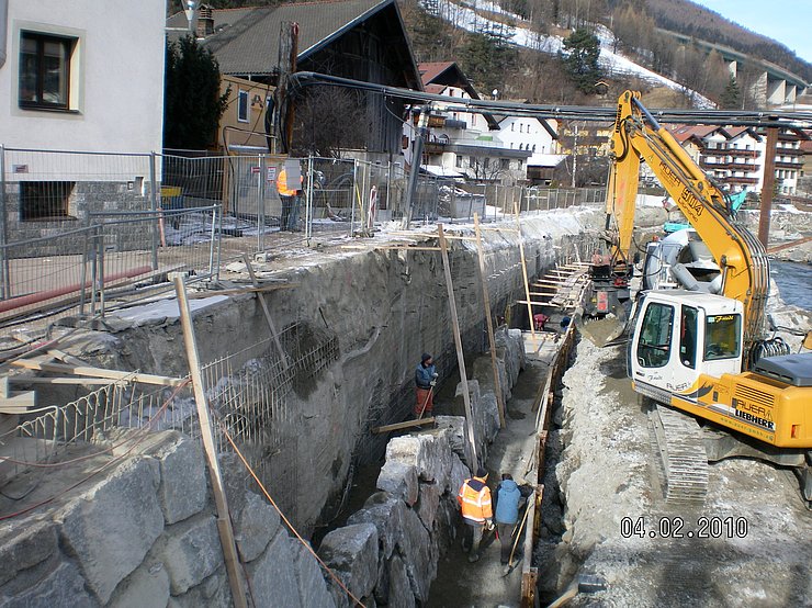 Herstellung Schwergewichtsmauer