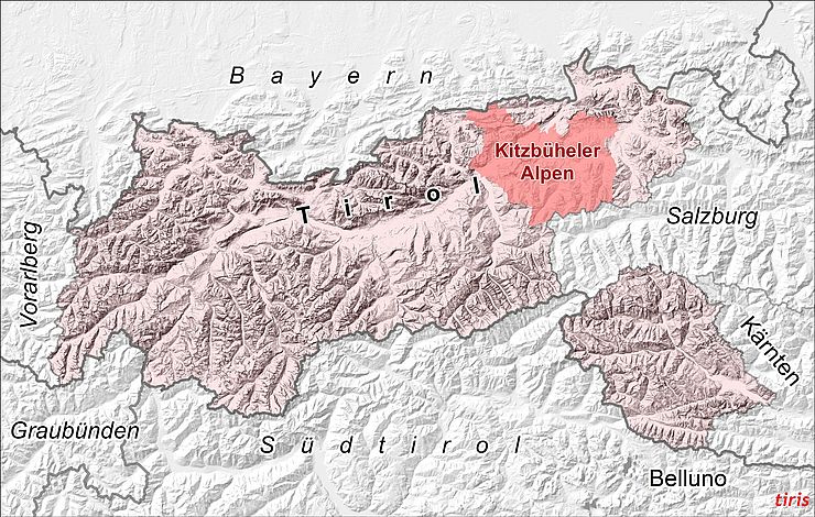Übersichtskarte Kitzbühler Alpen