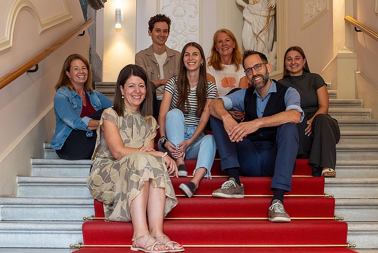 Teamfoto: v.l.n.r. Ulli Kalkschmid, Simone Riml, Martin Ritzer, Vivien Riedl, Sabine Unterkircher, Lukas Trentini, Sarah Leitgeb (nicht im Bild Simone Altenberger)
